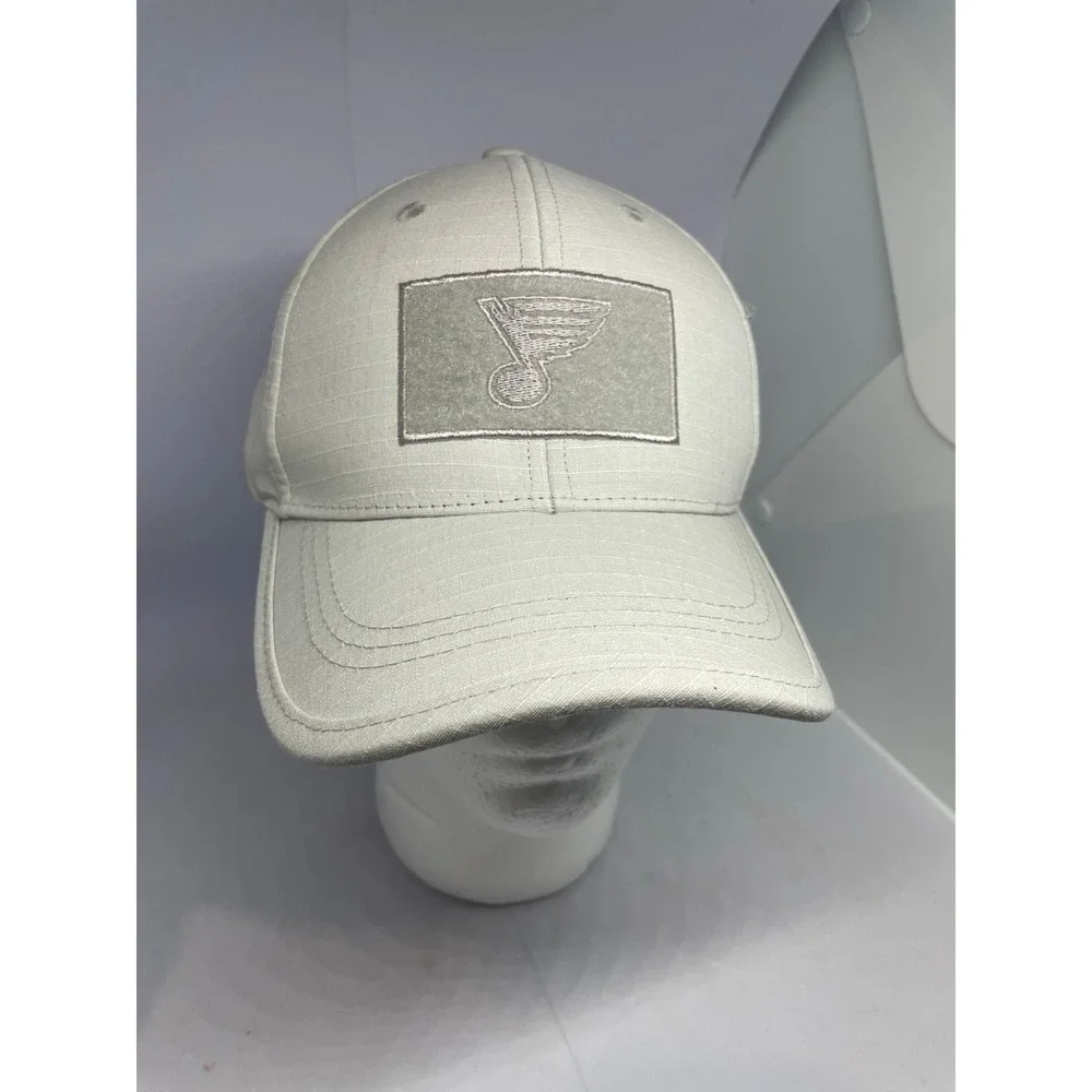 St. Louis Blues Decades Gray Ripstop Hat Cap NHL 4 Hockey Patches Hook/Loop